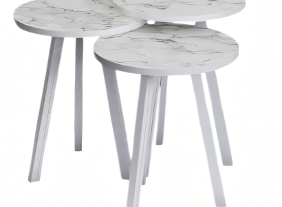 Elegantes weißes Holz Couchtisch-Set modern und stilvoll