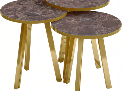 Eleganter brauner Couchtisch aus Holz und Metall