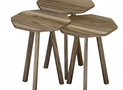 Elegantes braunes Holz Couchtisch-Set modern stilvoll
