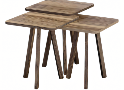 Elegantes braunes Holztisch-Set in zeitlosem Design