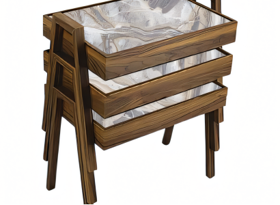 Elegantes graues Couchtisch-Set aus Holz im modernen Design