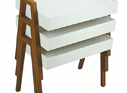 Elegantes weißes Couchtisch-Set aus Holz im modernen Stil