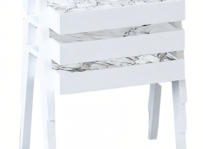 Weiße Holz Couchtisch-Set modern minimalistisch