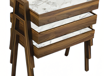 Elegantes braunes Holz Couchtisch-Set im stilvollen Design