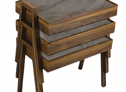 Elegantes braunes Holz Couchtisch-Set im modernen Design