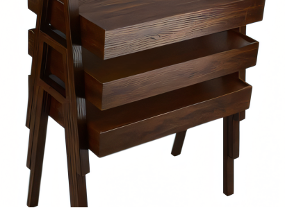 Elegantes braunes Holz Couchtisch-Set im modernen Design