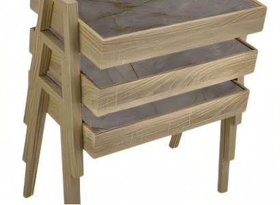 Elegantes graues Couchtisch-Set aus Holz im modernen Stil