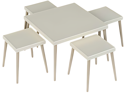 Elegantes weißes Wohnzimmer-Set aus Holz mit modernem Design