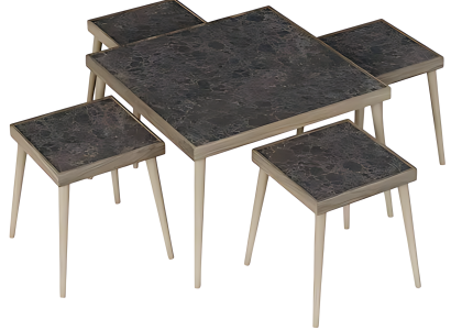 Elegantes schwarzes Wohnzimmer-Set aus Holz und MDF in klassischem