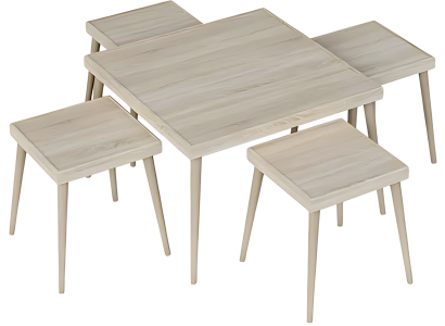 Wohnzimmer-Set Beige Holz Modern Elegant