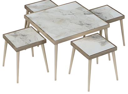 Elegantes Wohnzimmer-Set in Grau aus Holz und MDF