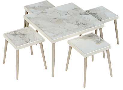Elegantes Wohnzimmer-Set aus Holz in Beige mit modernem Design