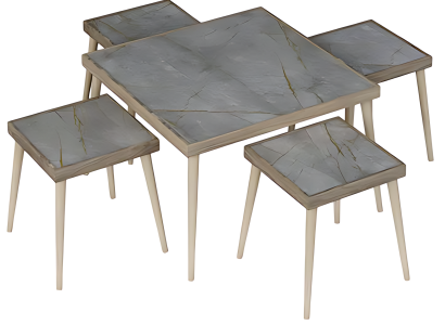 Modernes Wohnzimmer-Set Grau aus Holz und MDF