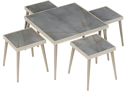 Wohnzimmer-Set Grau aus Holz im modernen Design