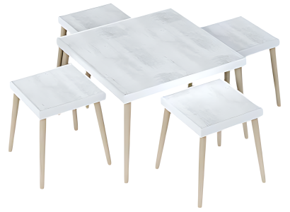 Elegantes weißes Wohnzimmer-Set aus Holz und MDF