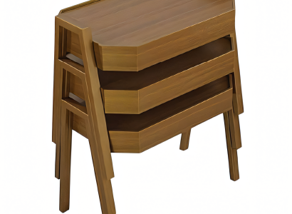 Elegantes braunes Holz Couchtisch-Set modern und stilvoll