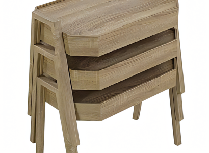 Elegantes braunes Holz Couchtisch-Set im modernen Design