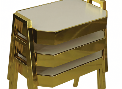 Elegantes Gold Holz Couchtisch-Set stilvoll und langlebig