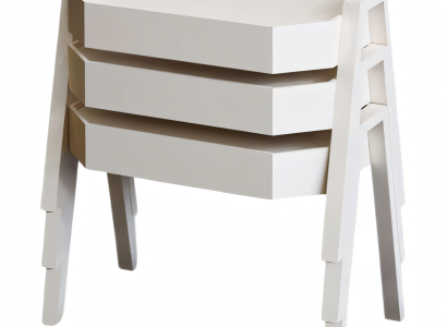 Couchtisch-Set aus Holz in Weiß, modernes und elegantes Design