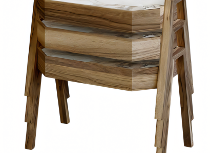 Elegantes braunes Holz Couchtisch-Set modern stilvoll