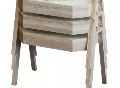 Elegantes Beiges Holz Couchtisch-Set Modern Wohnzimmermöbel