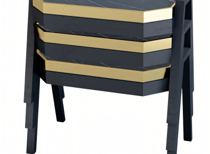 Schwarzes Holz Couchtisch-Set modern eleganter Stil