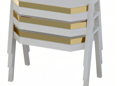 Elegantes weißes Couchtisch-Set aus Holz im modernen Stil