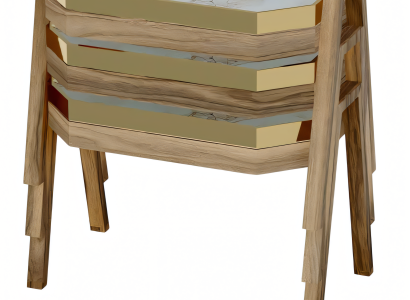 Elegantes braunes Holz Couchtisch-Set modern und stilvoll