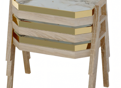 Couchtisch-Set aus Holz in Beige modern elegant