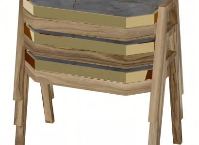 Elegantes graues Couchtisch-Set aus Holz für modernes Wohnzimmer