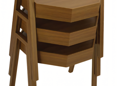 Elegantes Couchtisch-Set aus Holz in warmem Braunstil