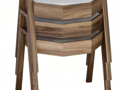 Elegantes braunes Holz Couchtisch-Set modern stilvoll