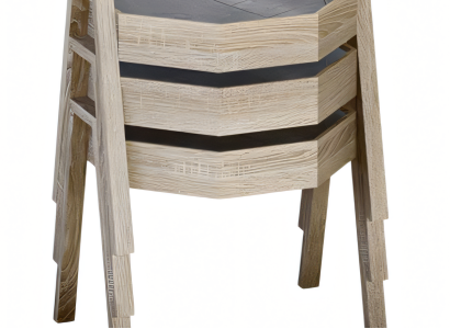 Elegantes graues Couchtisch-Set aus Holz im modernen Stil