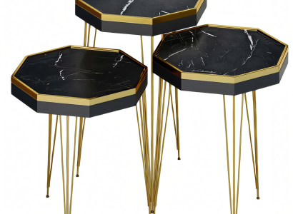 Eleganter schwarzer Beistelltisch aus Holz im modernen Stil