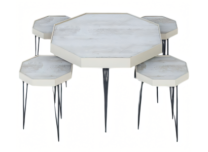 Moderner weißer Holztisch mit stilvollem Design