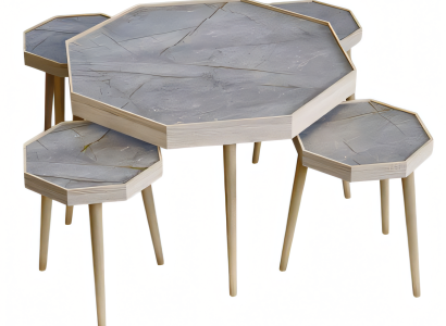 Grauer Holz Couchtisch modern elegant