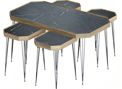 Moderner schwarzer Couchtisch aus Holz