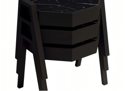 Schwarzes Holz Couchtisch-Set Modern Elegant Wohnzimmermöbel