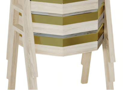 Elegantes Beigefarbenes Couchtisch-Set aus Holz im modernen Stil