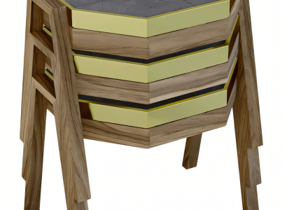 Elegantes schwarzes Couchtisch-Set aus Holz im modernen Design