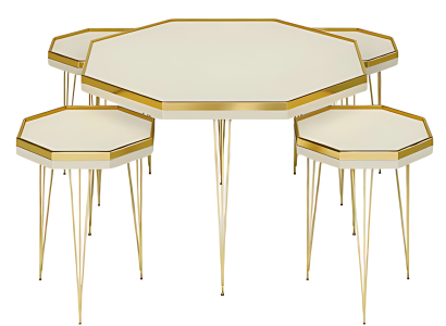 Modernes Wohnzimmer-Set Weiß MDF Edelstahl elegant