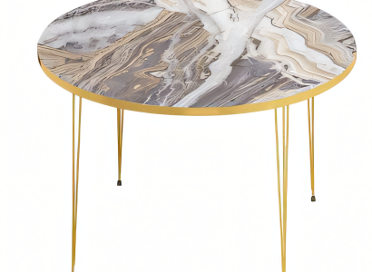 Moderner Mehrfarbiger Couchtisch aus Holz und Edelstahl