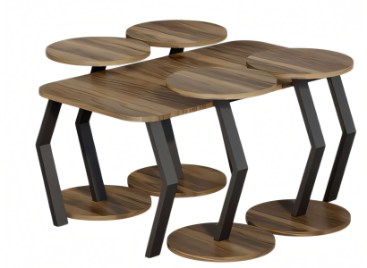 Eleganter brauner Holztisch mit modernem Design
