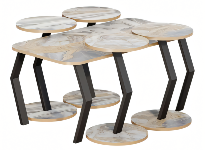 Eleganter Beistelltisch aus Holz in Beige im modernen Stil