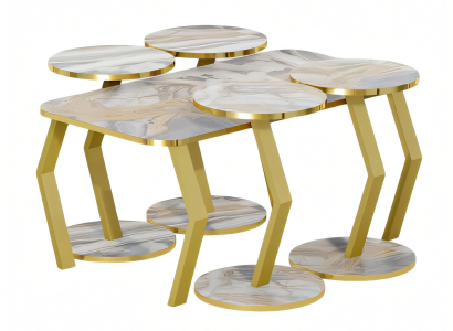 Eleganter Beistelltisch aus Holz in Beige für modernes Wohnzimmer