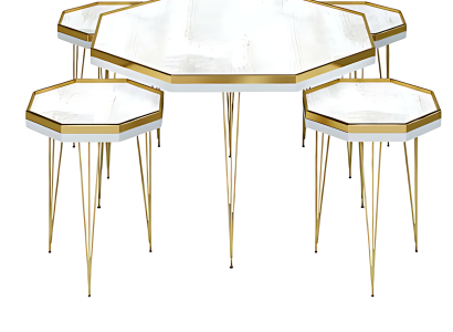 Wohnzimmer-Set Weiß Modern MDF Edelstahl Elegant