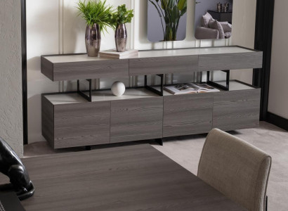 Elegantes graues Sideboard aus Holz im modernen Design