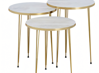 Moderner Beiger Couchtisch aus Holz und Edelstahl