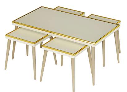 Wohnzimmer-Set Beige Holz Edelstahl Modern Elegant