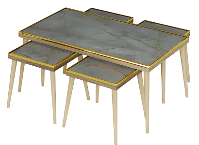 Wohnzimmer-Set Grau Holz Edelstahl modern elegant